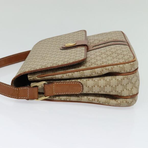 CELINE Macadam Canvas Shoulder Bag Pvc Beige Gold - Picture 4 of 13